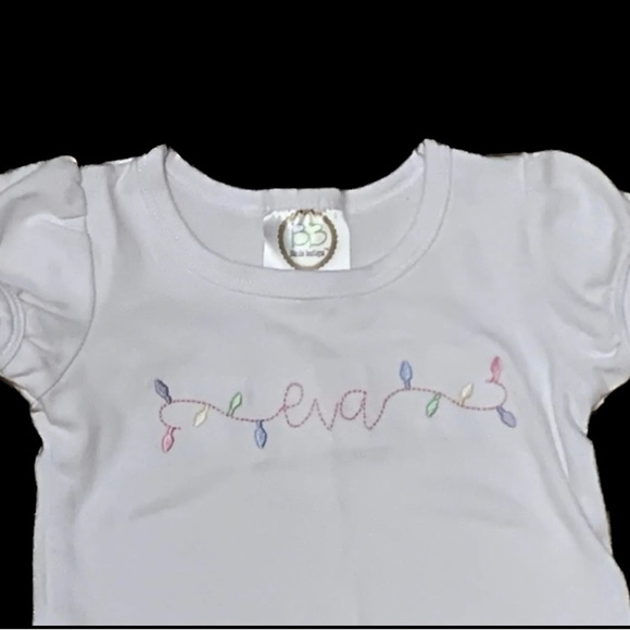 Blanks Boutique 2 Christmas Holiday Embroidered Tops 12 M Bundle Monogramed Eva - Picture 3 of 6